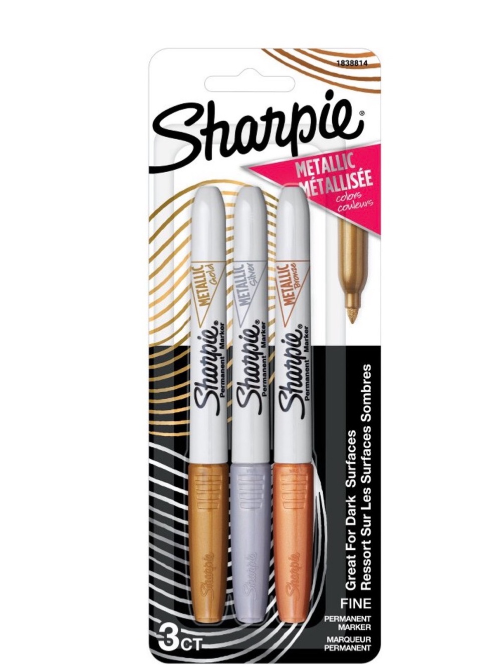 Sharpie Metallic Fine Point Marker Set - Gold, Silver, Copper